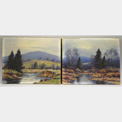 Francis Stillwell Dixon (American, 1879-1967) Two Autumn Landscapes.