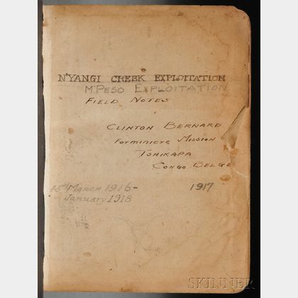 Belgian Congo Mining Note Book, Clinton Percival Bernard (1888-1967) c. 1916-1918