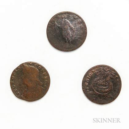 Three Colonial Copper Coins