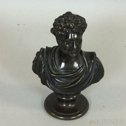 Small Bronze Classical Bust of a Man