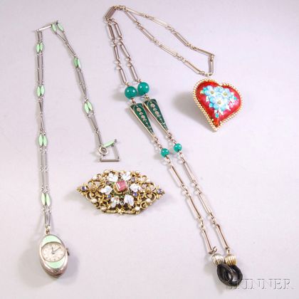 Small Group of Enamel Jewelry