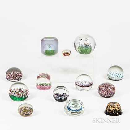 Thirteen Art Glass Paperweights