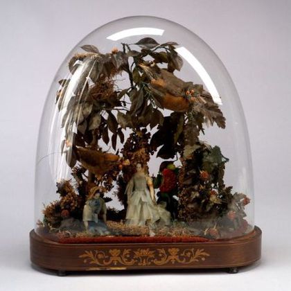 Diorama in an Oval Glass Dome