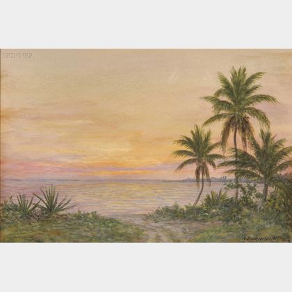 Armin Buchterkirch (American, 1859-1915) Tropical Sunset, Bahaman Islands.