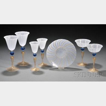 Twenty-seven Pieces of Venetian Glassware