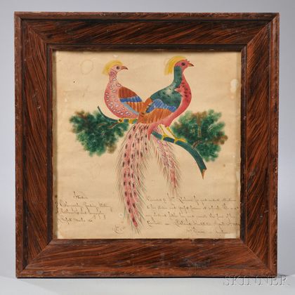 Watercolor Reward of Merit from A.S. Harris to William Jackson