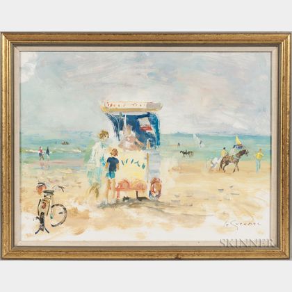 Jean le Guennec (French, 1924-1986) Beach Scene