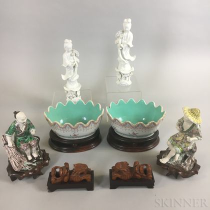 Six Modern Chinese Ceramic Dishes and Figures