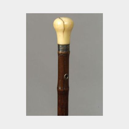 Lady&#39;s Ivory Topped Dagger Cane