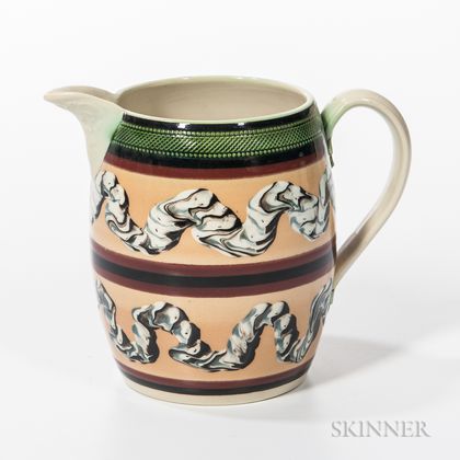 Don Carpentier Slip- and Earthworm-decorated Jug