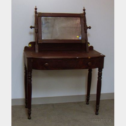 Classical Mahogany and Mahogany Veneer Bow-front Mirrored Dressing Table. 