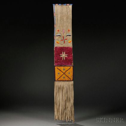 Sioux Quilled and Beaded Hide Pipe Bag