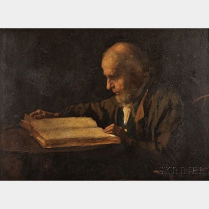 Eastman Johnson (American, 1824-1906) Old Man Reading