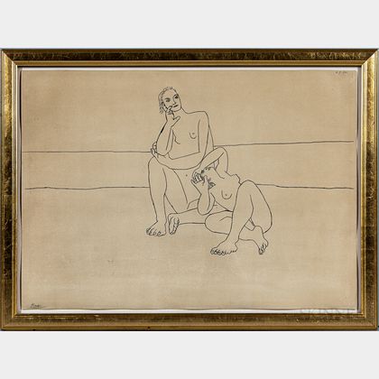 Framed Pablo Picasso Drawing Facsimile