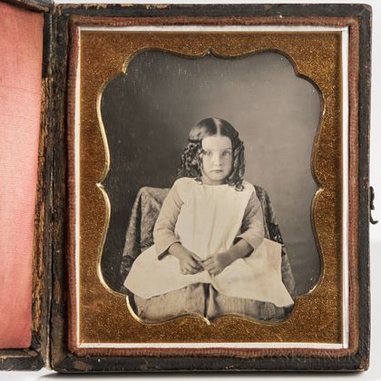Sixth-plate Daguerreotype of a Little Girl with Ringlets