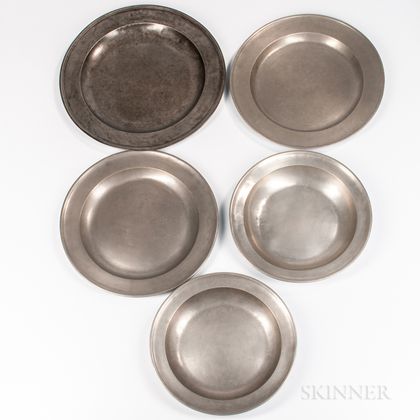 Five Pewter Chargers