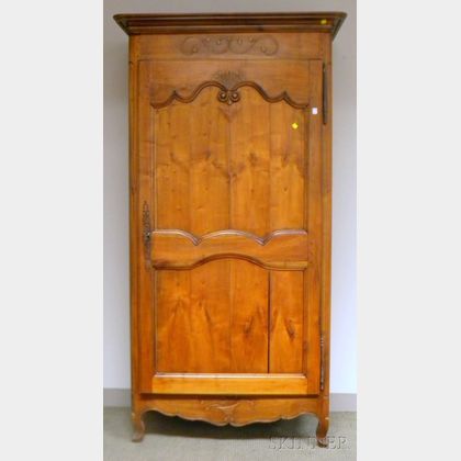 French Provincial Carved Walnut and Fruitwood Armoire