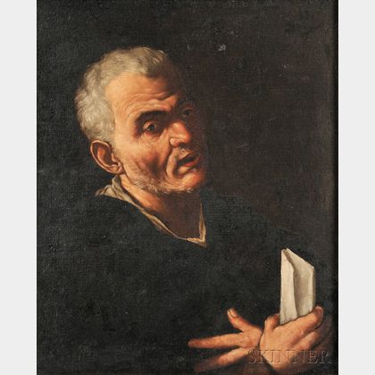 Flemish School, 17th Century Portrait of a Man Holding Papers