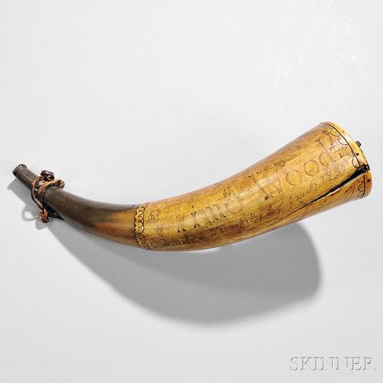 Ticonderoga Powder Horn Owned by Timothy Wooding
