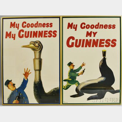 Three Framed Guinness Posters. Estimate $50-100
