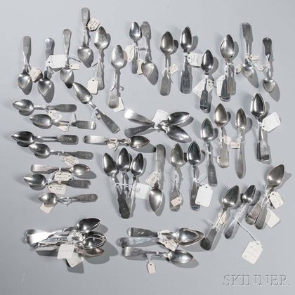 Fifty-six Coin Silver Teaspoons