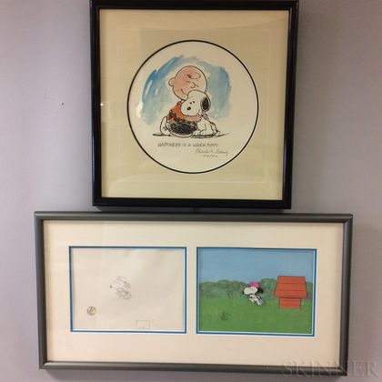 Three Framed Peanuts Gallery Snoopy Items