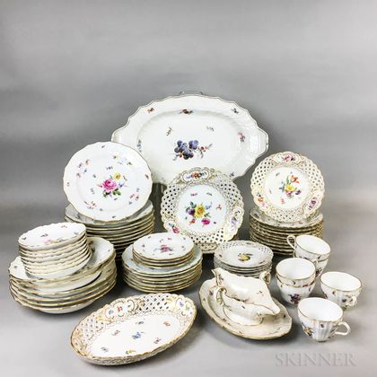 Sixty-five Pieces of Meissen Porcelain Tableware. Estimate $400-600