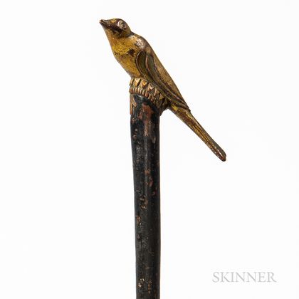 Simmons Carved and Painted Bird Cane