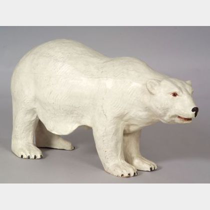 Large Papier Mache Advertising Polar Bear Figure