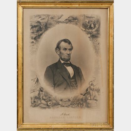 Giltwood Framed J.C. Buttre Print Abraham Lincoln