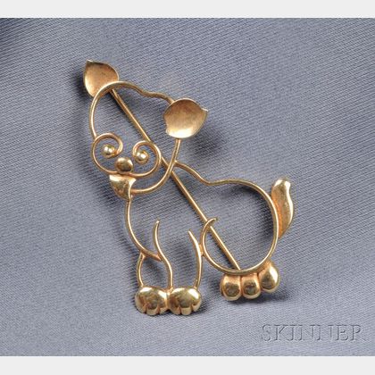 14kt Gold "Doodle" Pin, Tiffany & Co.