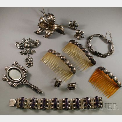 Group of Mostly Mexican Silver Jewelry