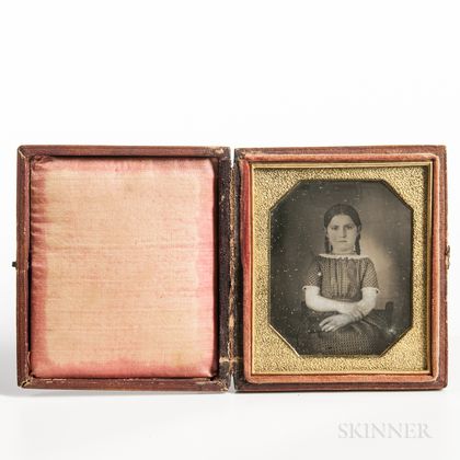 Sixth-plate Daguerreotype of a Little Girl with Her Arms Crossed