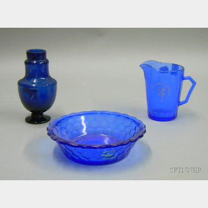 Two-piece Blue Glass Shirley Temple Breakfast Set