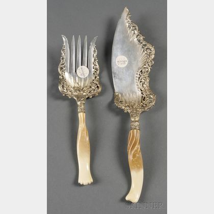 Whiting Sterling and Parcel-gilt "Ivory" Pattern Two-piece Fish Set