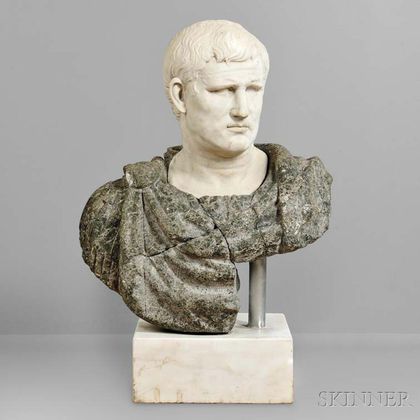 Classical-style Marble Bust of a Roman Emperor