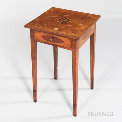 Single-drawer Worktable with Nathan Lumbard-attributed Top
