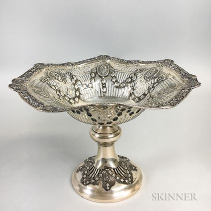 English Silver-plated Reticulated Presentation Compote