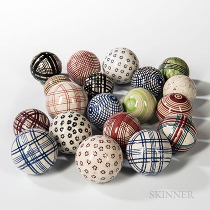 Nineteen Ceramic Carpet Balls