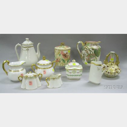 Ten Assorted Hand-painted Porcelain Tableware Items
