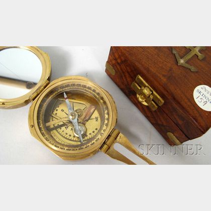 Brass Folding Nautical Compass