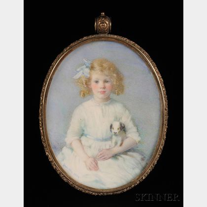 Laura Coombs Hills (American, 1859-1952) Portrait Miniature of Mary Barbour of Newburyport, Massachusetts.