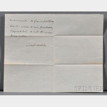 Webster, Daniel (1782-1852) Autograph Letter Signed, 24 April 1845.