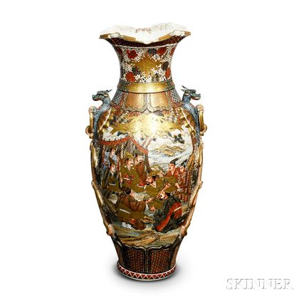 Large Satsuma Floor Vase