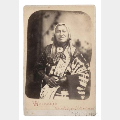 Framed "Washakie, Chief of the Shoshone" Cabinet Card