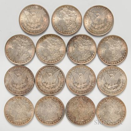 Fifteen 1886 Morgan Dollars