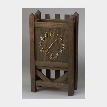 Sessions Arts & Crafts Oak Mantle Clock