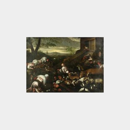 After Francesco Giambattista da Ponte Bassano (Italian, 1549-1592) and Jacopo Bassan, Italian, 1510/18-1592) Entry of the Animals into 