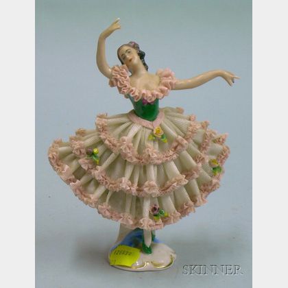Dresden Porcelain Crinoline Dancer Figurine