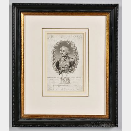 Engraved Portrait of Admiral Lord Nelson